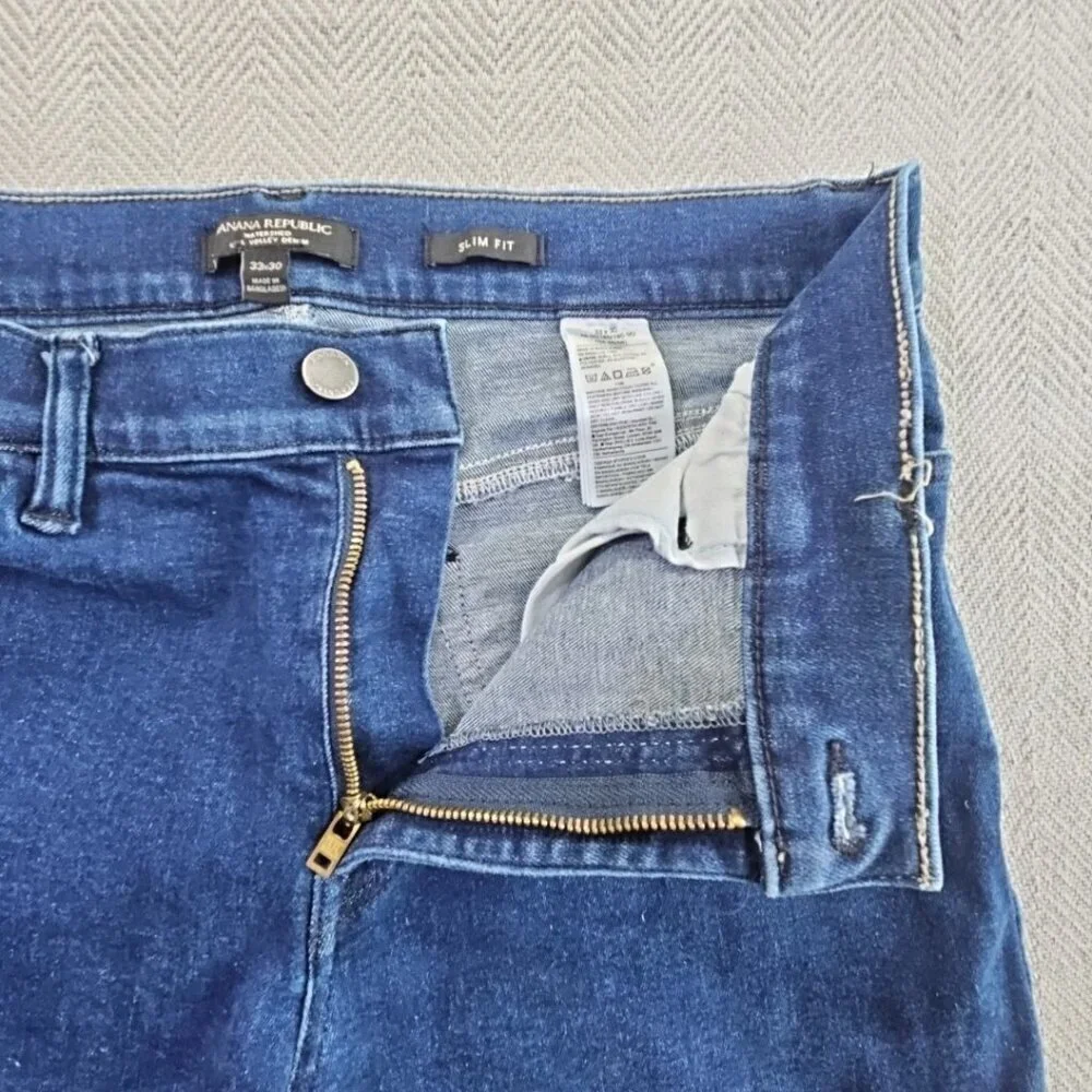 Banana Republic Watershed Mill Valley Denim Jeans Men's 33x30 Slim‎ Fit Blue EUC